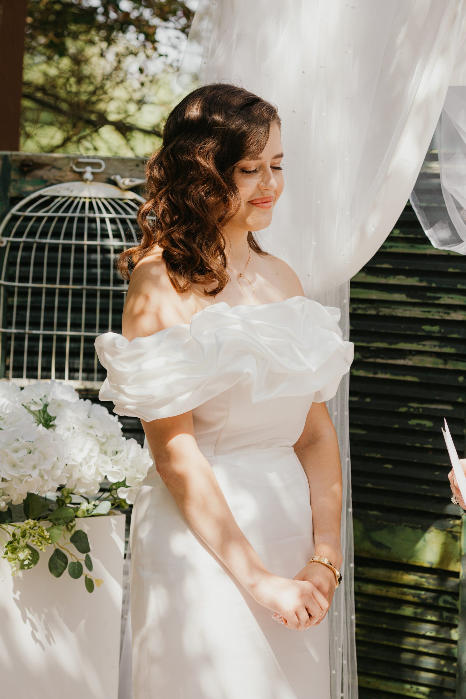 Wedding reception detail in warm natural light
